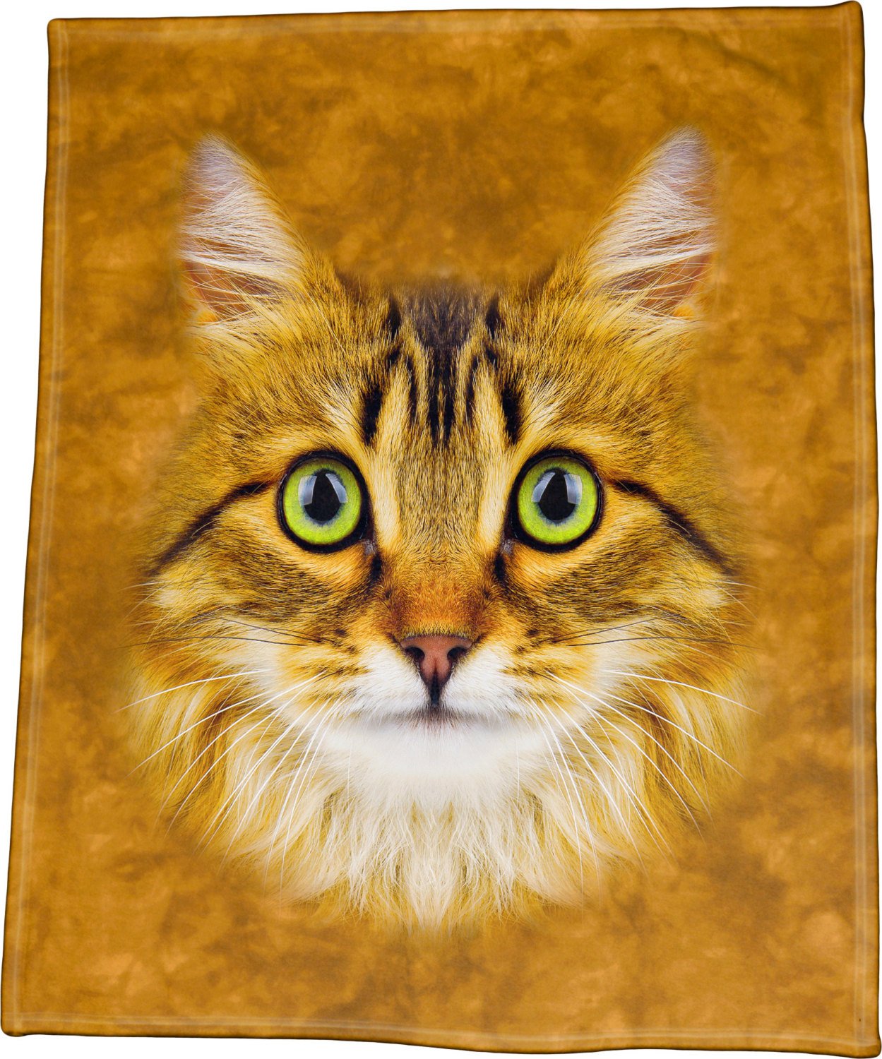 Longhaired Tabby Cat Face Throw Blanket Tapestry Wall Hanging