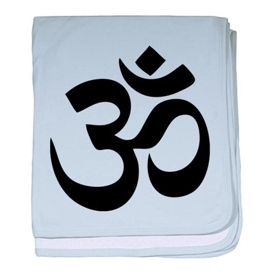 Om Aum baby blanket - Standard Blue