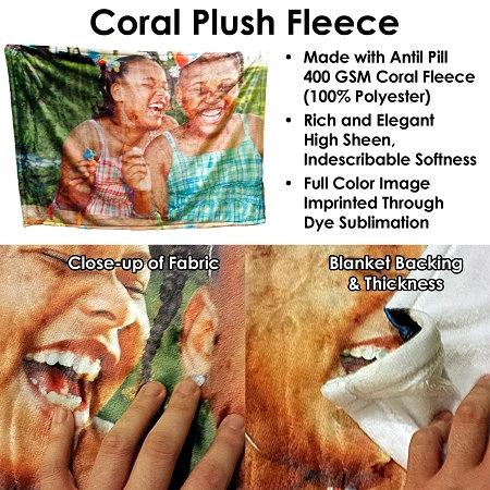 Personalized Coral Plush Fleece Photo offers Collage Blanket